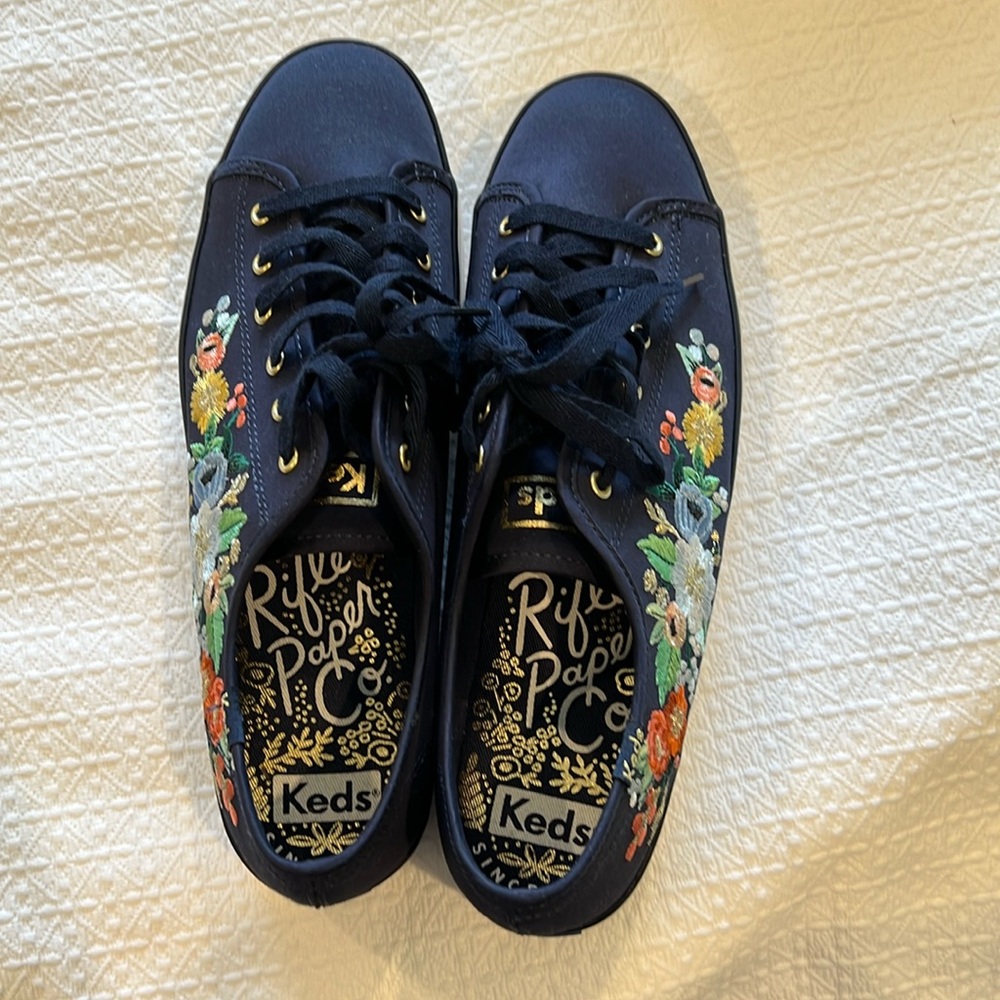 Keds + Rifle Paper collaboration. Never worn, beautiful floral embroidery.